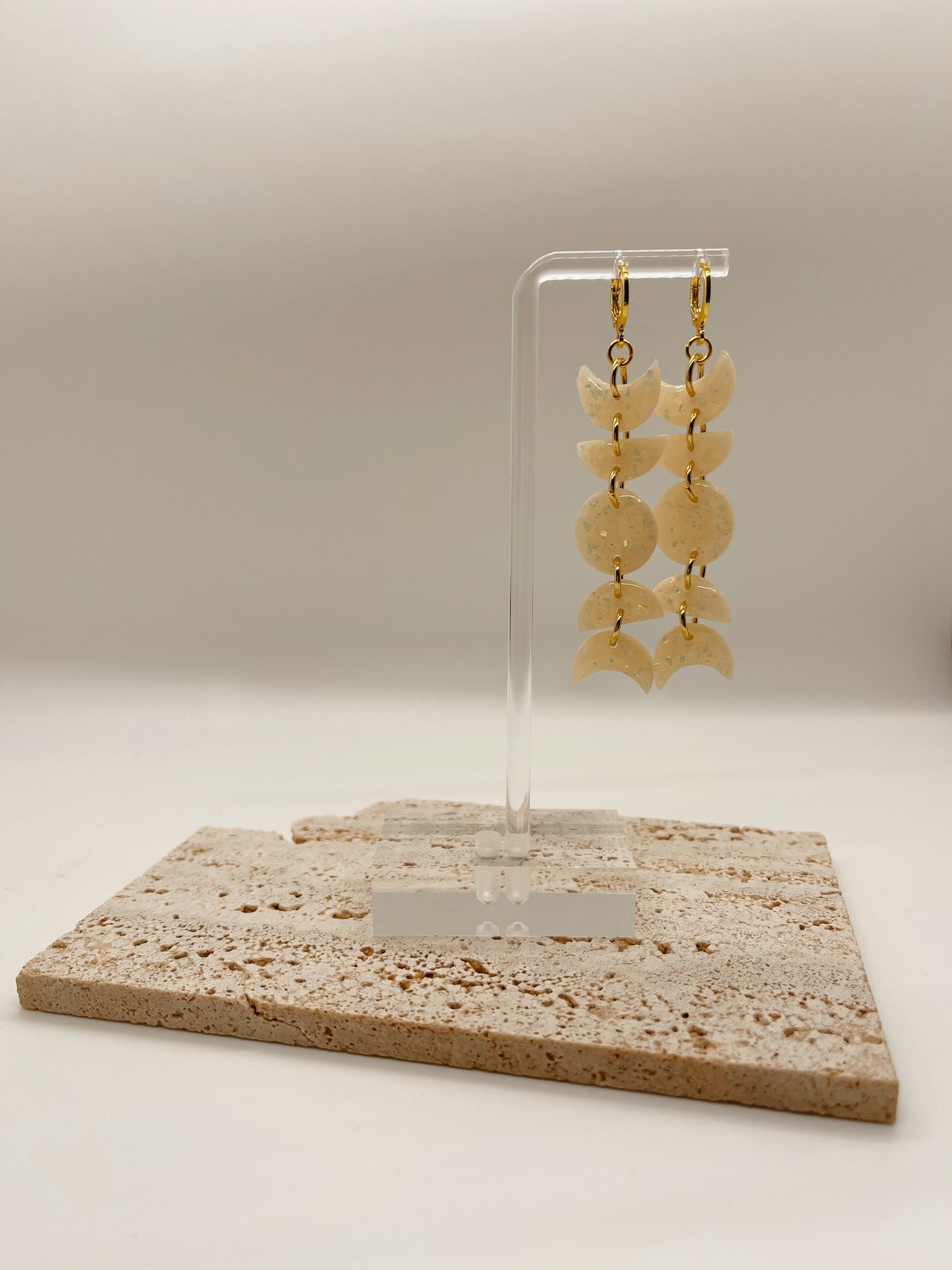 Opal Crescents | Handmade Polymer Clay Earrings