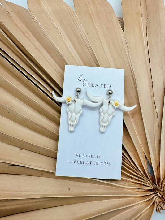 Daisy Cows | Handmade Polymer Clay Earrings