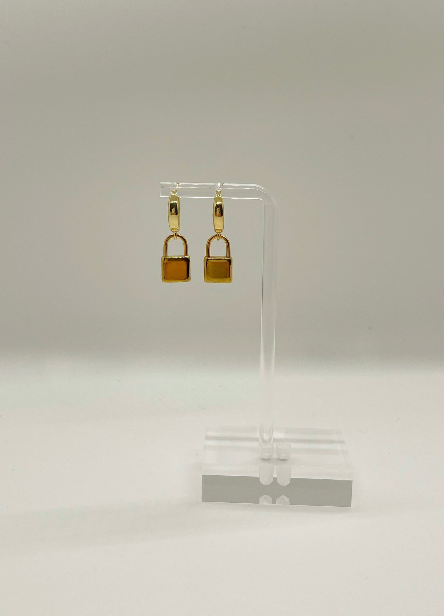 Lock Huggies | Gold Plated Handmade Earrings