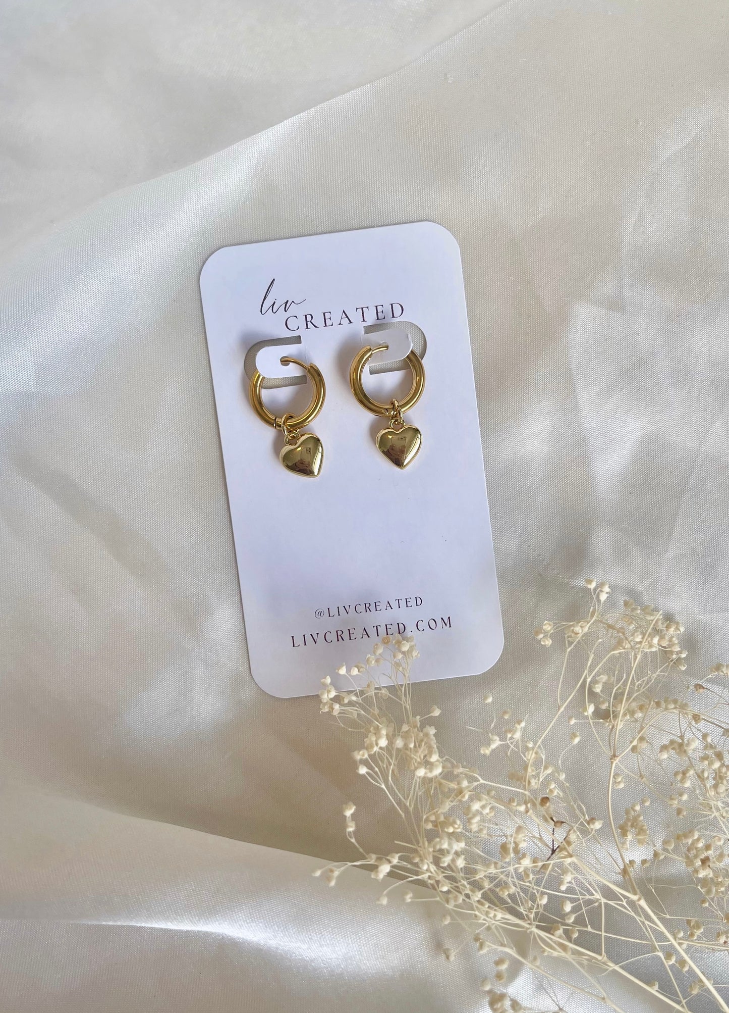 Gold Heart Huggies