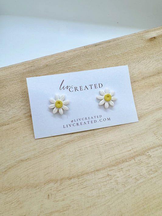 Daisy Studs | Handmade Polymer Clay Earrings