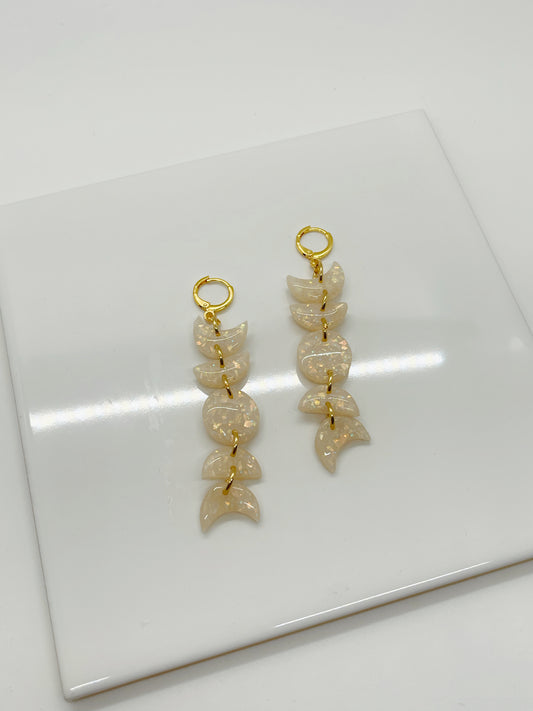 Opal Crescents | Handmade Polymer Clay Earrings