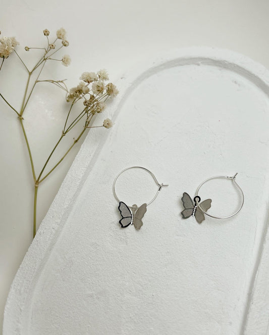 Silver Butterflies | Handmade Earrings livcreated